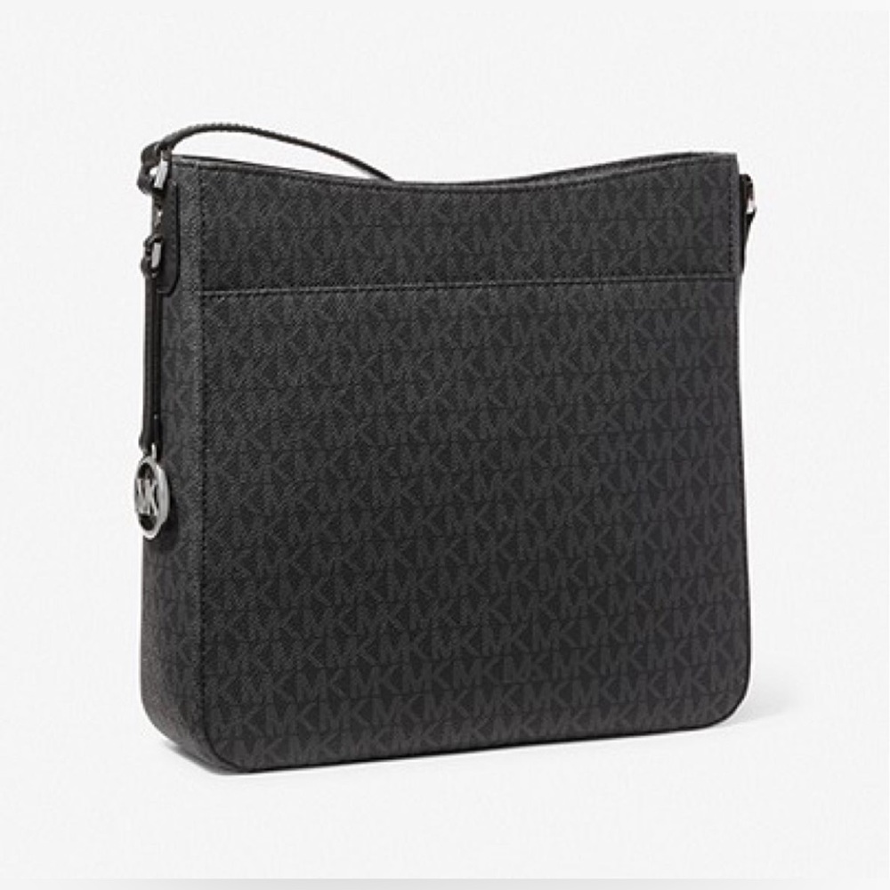 Michael Kors Jet Set Travel Large Logo Messenger Bag - Black - Picture 4 of 7